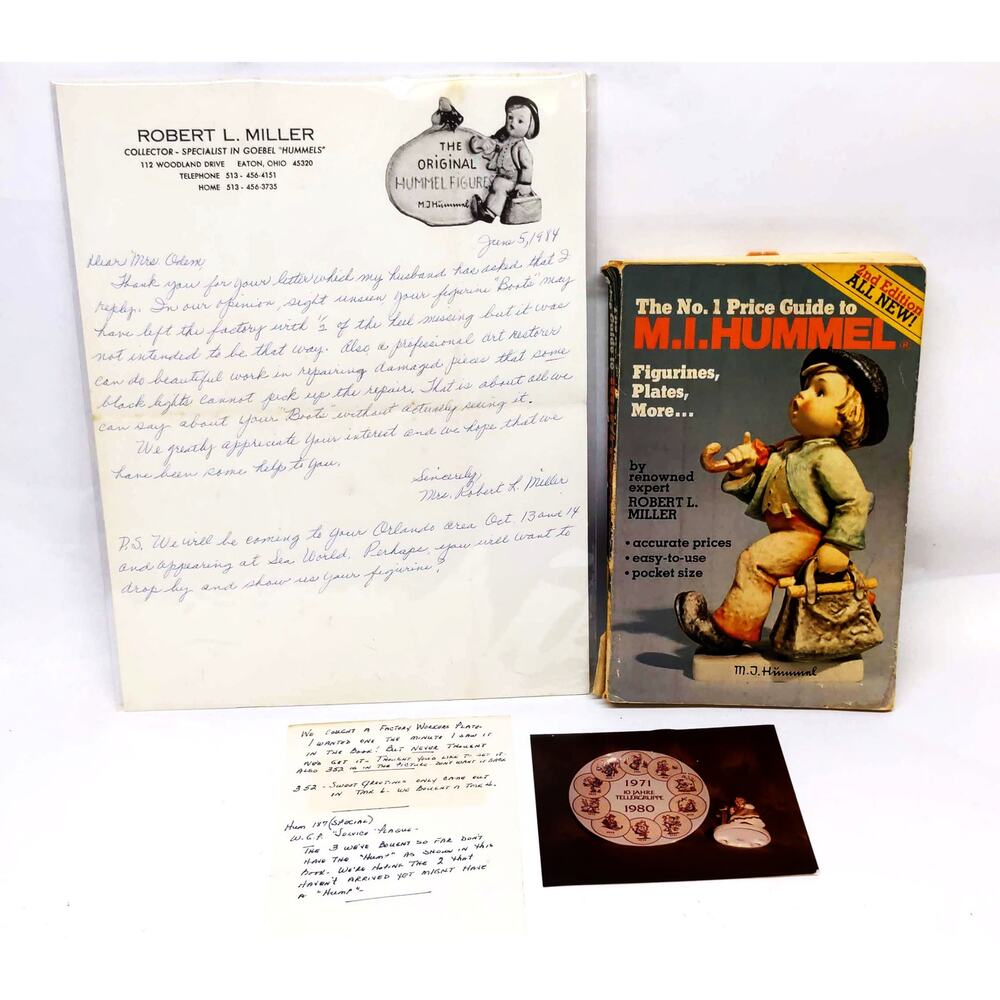 Signed 1983 No 1 Price Guide to M.I. Hummel 2nd Ed & Hand Written Letters